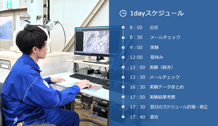 電極事業部 営業部所属2018年入社生命科学部 生命機能学科卒業